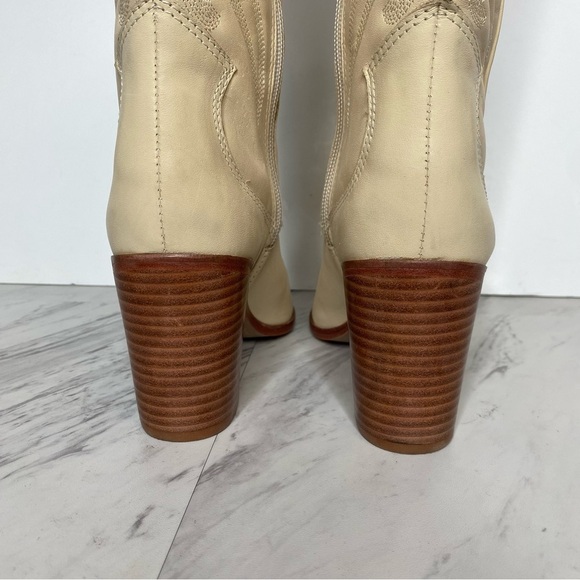 New! Schutz Maryana Western Leather Tall Block Heel Boot 5B - Picture 4 of 15